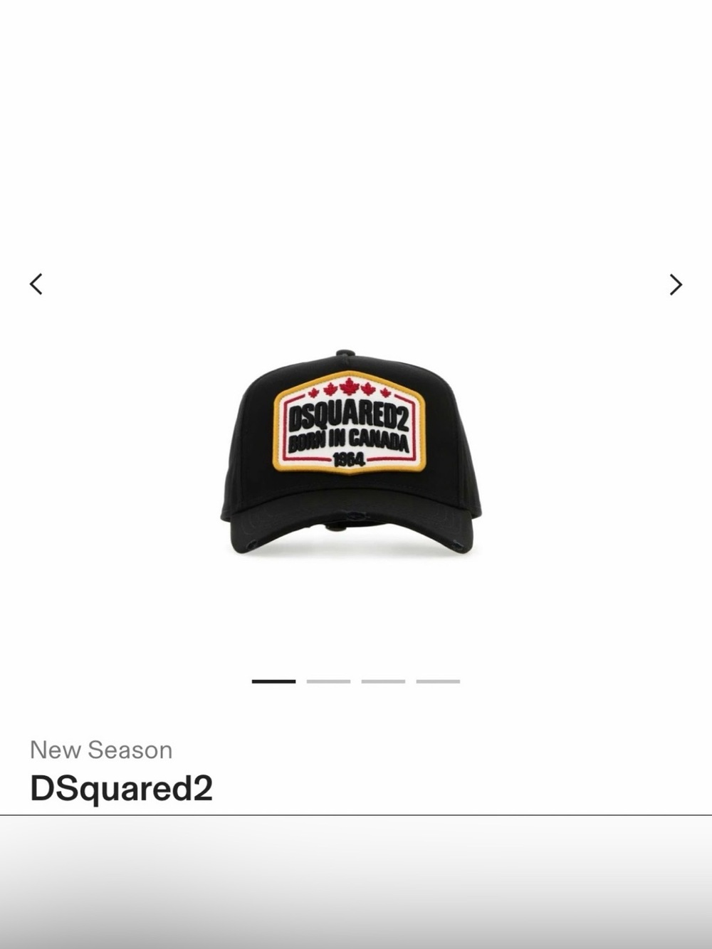 DSQUARED2 Black Baseball Cap with Red & Gold Patch